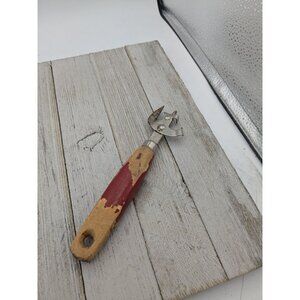 Ekco A&J Can Piercer Opener Red Wood Handle Tool Steel Tempered 6 3/4" camping